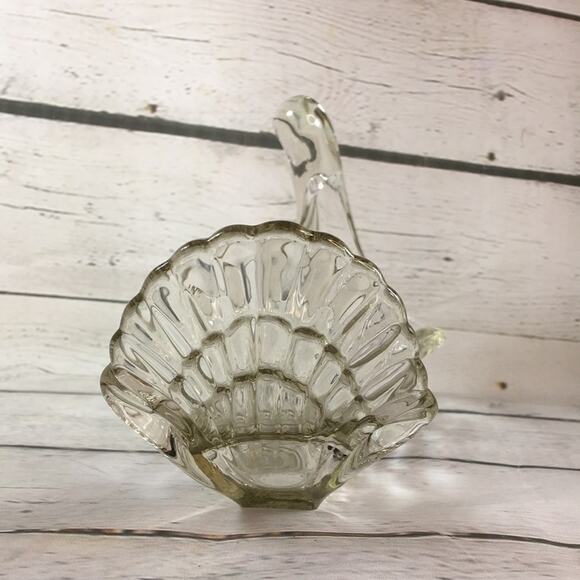 Vintage Heavy Clear Glass Bird Swan Animal‎ Bowl Serving Dish - Picture 11 of 16